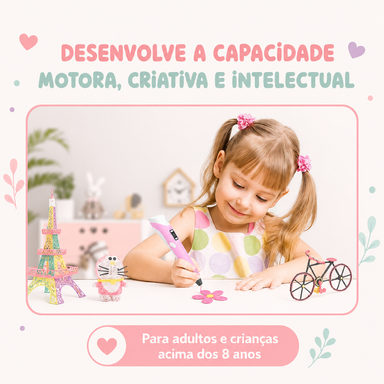 Caneta 3D Criativa Infantil | Desenhe, Crie e Dê Vida à Imaginação