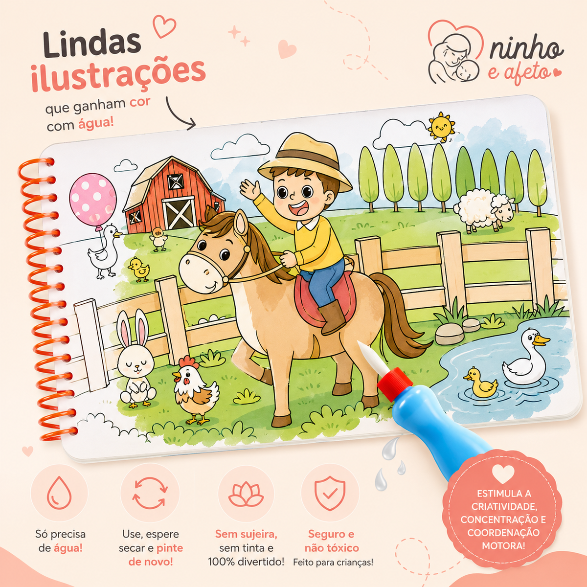 AquaFun™ — Livro Mágico de Colorir com Água