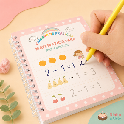 Kit Educativo de Caligrafia Reutilizável MagicBook™ | Aprenda Escrevendo e Brincando